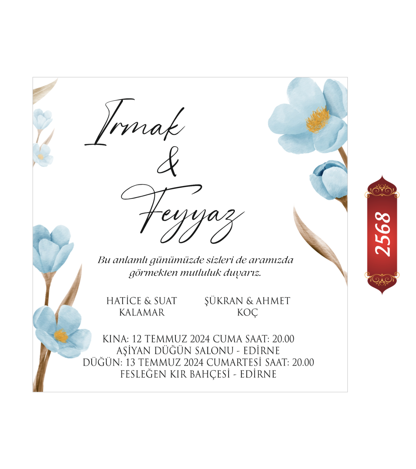 Düğün Nişan Davetiyesi ETD/EY 2568