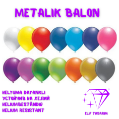 Metalik Balon, 10 adet Metalik Renk Balon