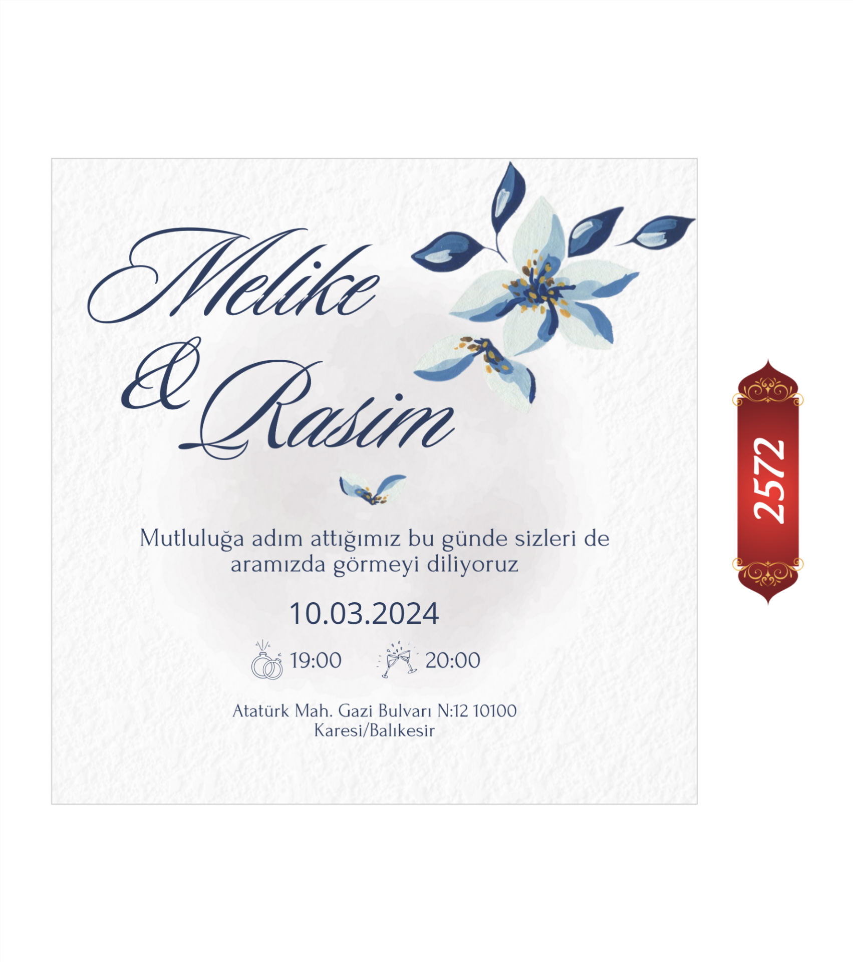 Düğün Nişan Davetiyesi ETD/EY 2572