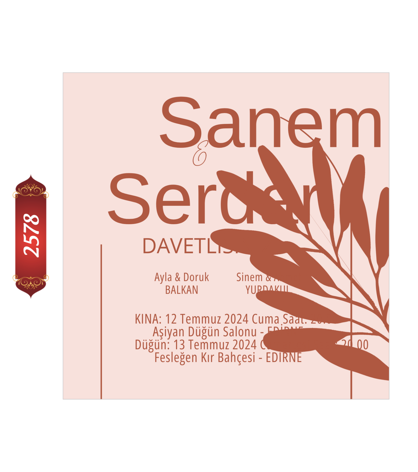 Düğün Nişan Davetiyesi ETD/EY 2578