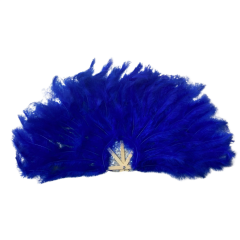 Saks Mavisi Tüylü Yelpaze