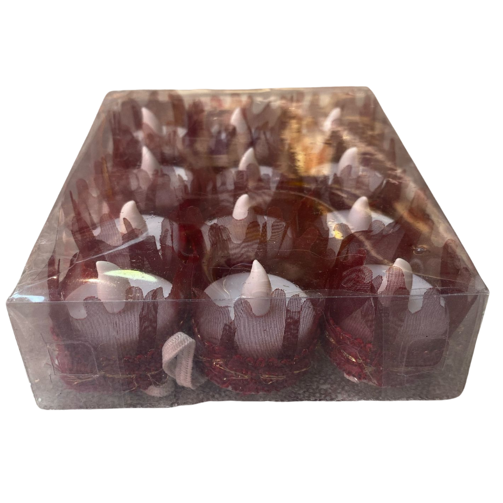 El Mumu Işıklı Tea Light - Bordo