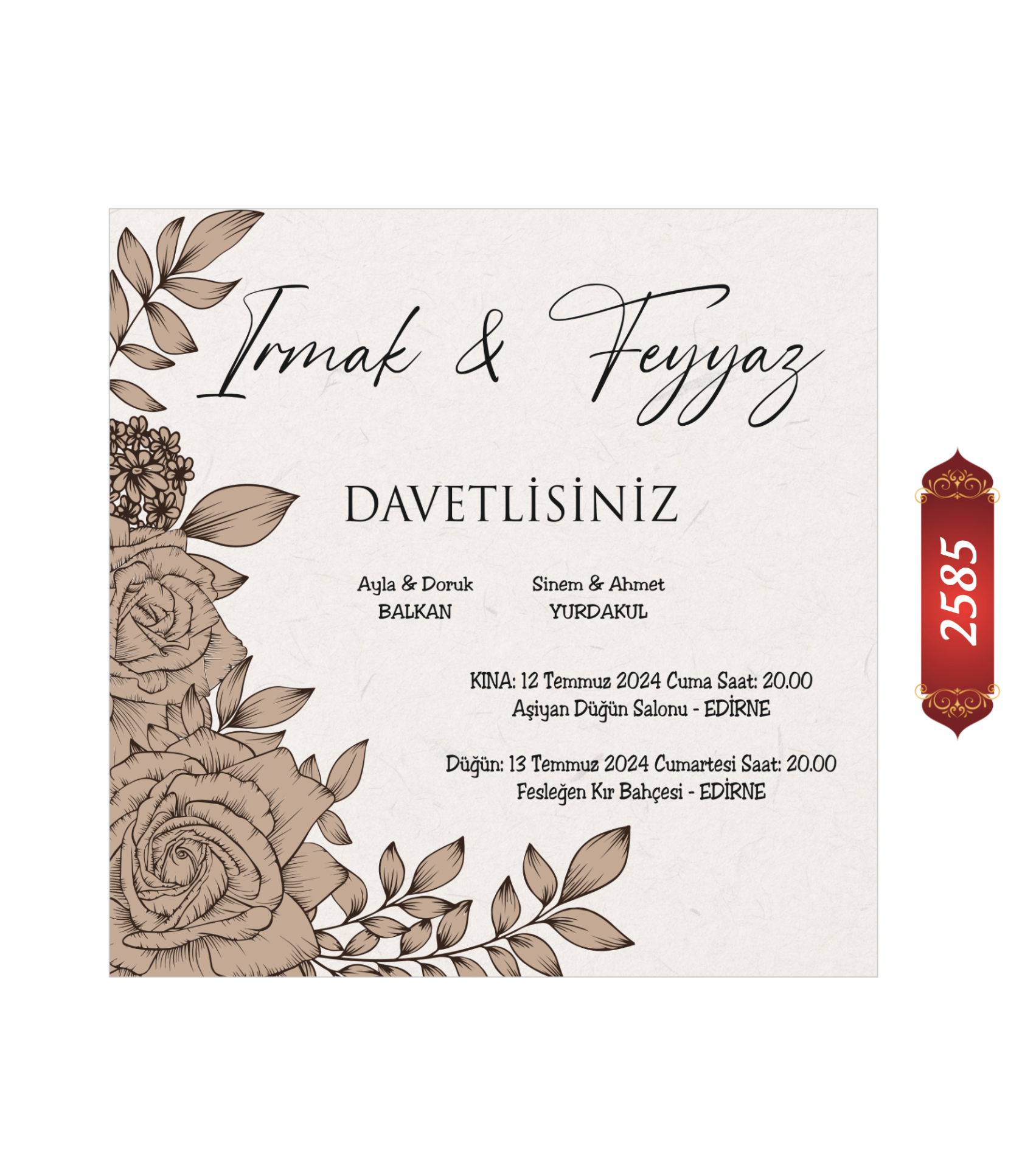 Düğün Nişan Davetiyesi ETD/EY 2585