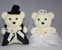 Gelin Arabası Üstü Dekoratif Ayıcık 2'li