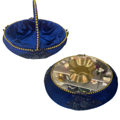 Lüks Aynalı Kına Sepeti Takımı- Lacivert