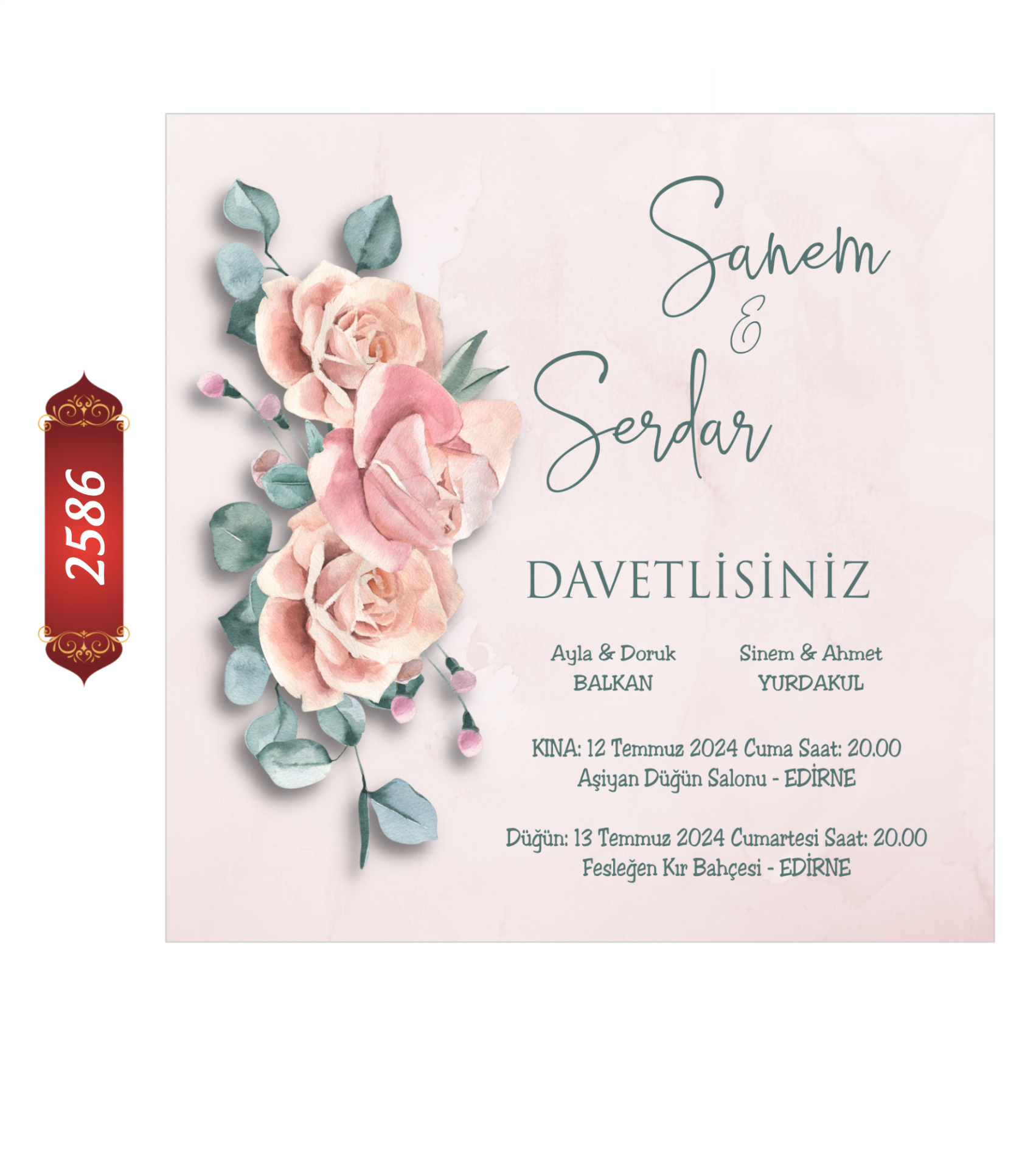 Düğün Nişan Davetiyesi ETD/EY 2586