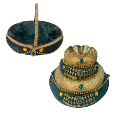 Lüks Kadife Osmanlı Kına Sepeti Takımı- Yeşil