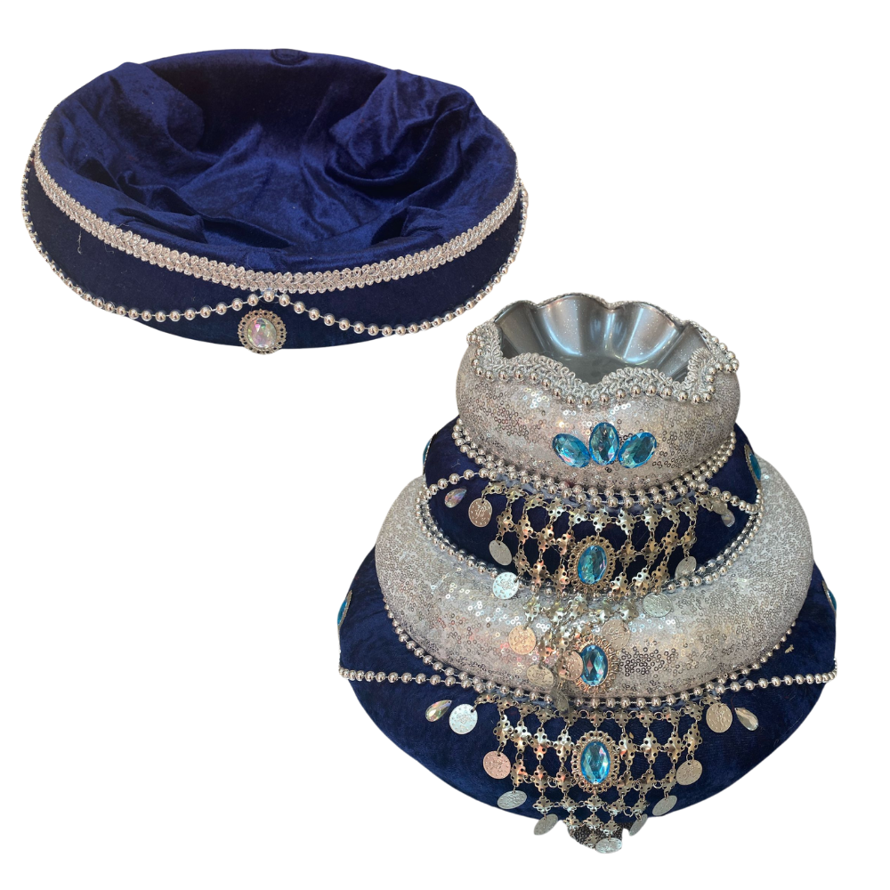 Lüks Pullu Osmanlı Kına Sepeti Takımı- Lacivert