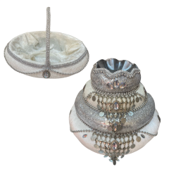 Lüks Pullu Osmanlı Kına Sepeti Takımı- Beyaz