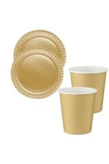 TABAK BARDAK 8 Lİ SET GOLD