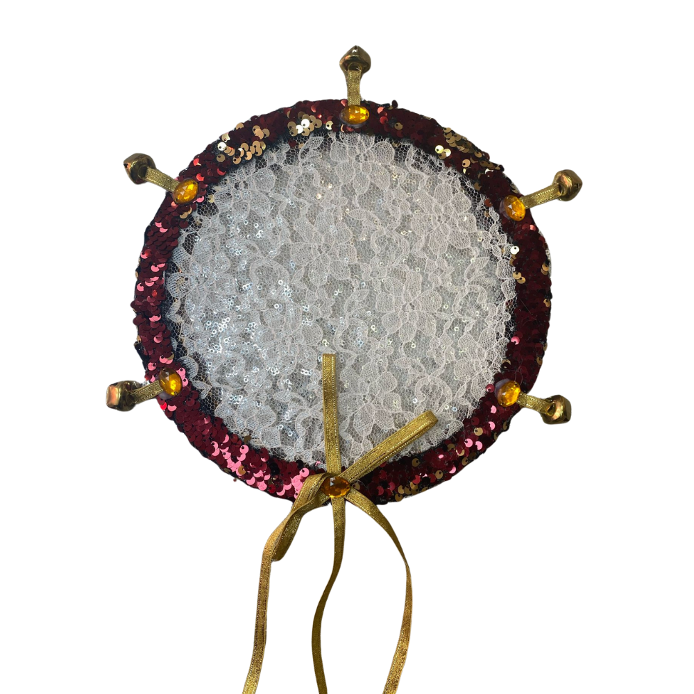 Lüks Nedime Tefi - Pullu Kırmızı