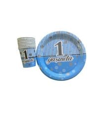 TABAK BARDAK 1 YAŞ MAVİ 8 Lİ SET