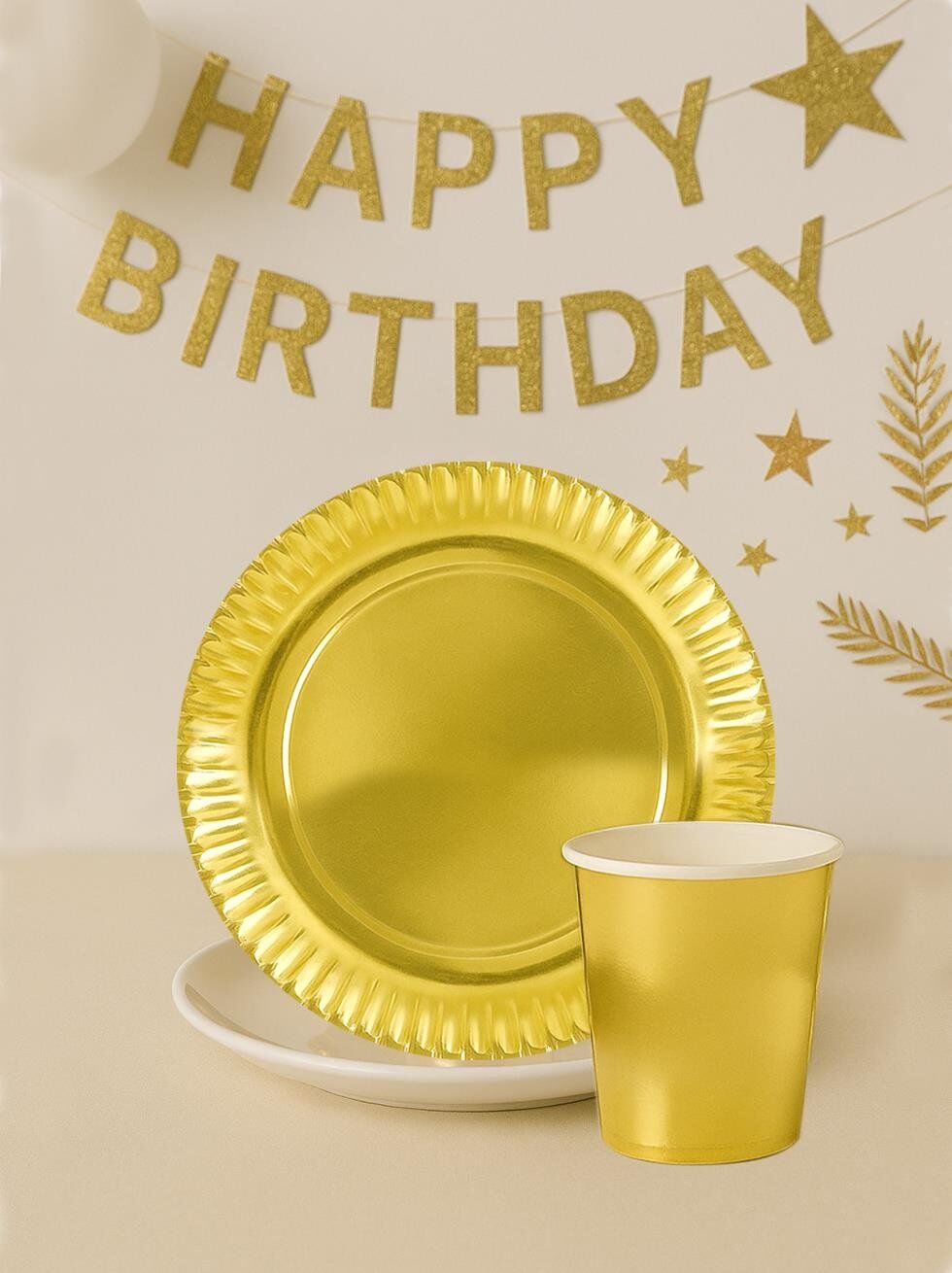 8 Lİ TABAK BARDAK SET DÜZ RENK ALTIN