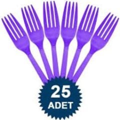 Plastik Çatal, 25 li Sert Plastik Mor