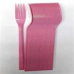 Plastik Çatal, 25 li Sert Plastik Pembe