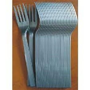 Пластмасова вилица, 25 части, твърда пластмаса, сива, сребриста