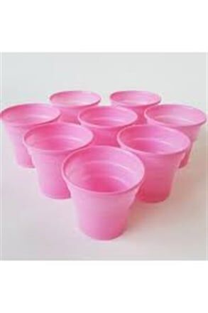 Пластмасови чаши, 25 броя, твърда пластмаса, розови