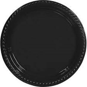 Plastik Tabak, 25 li Sert Plastik Siyah