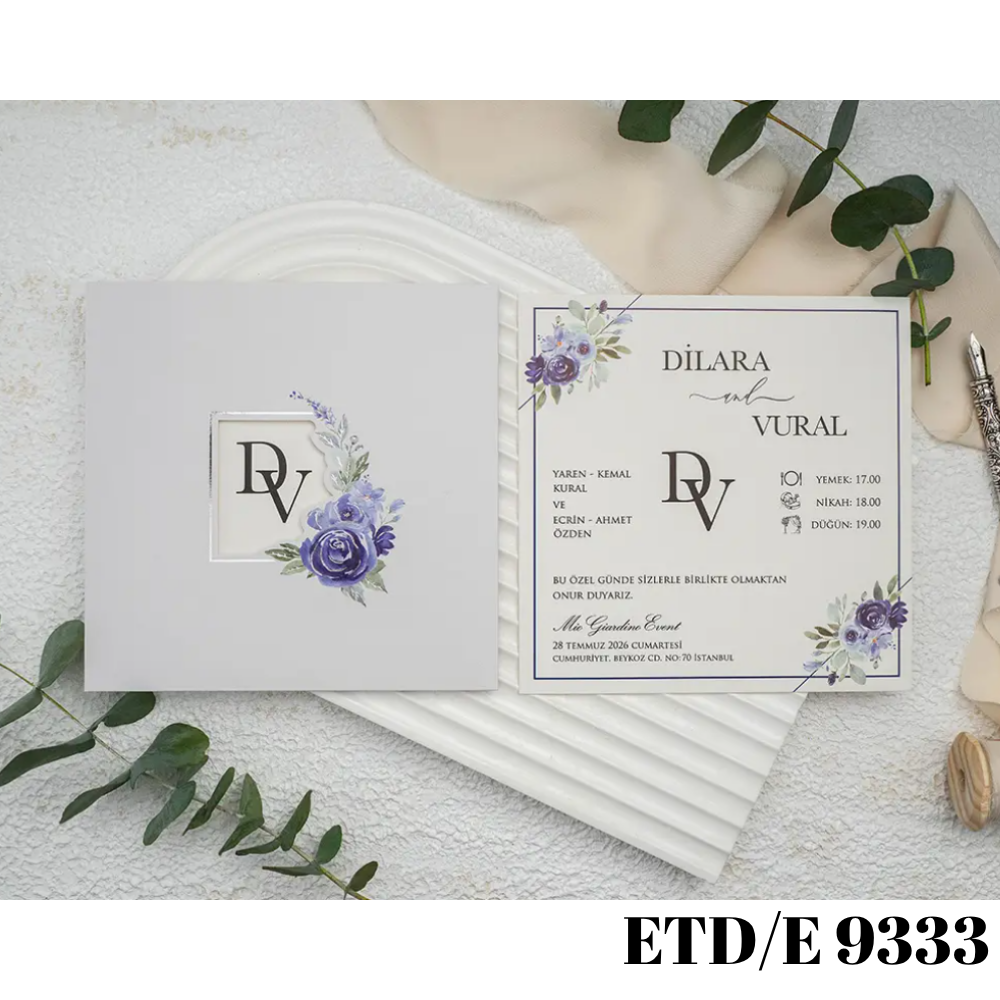 Düğün - Nişan Davetiyesi ETD/E 9333