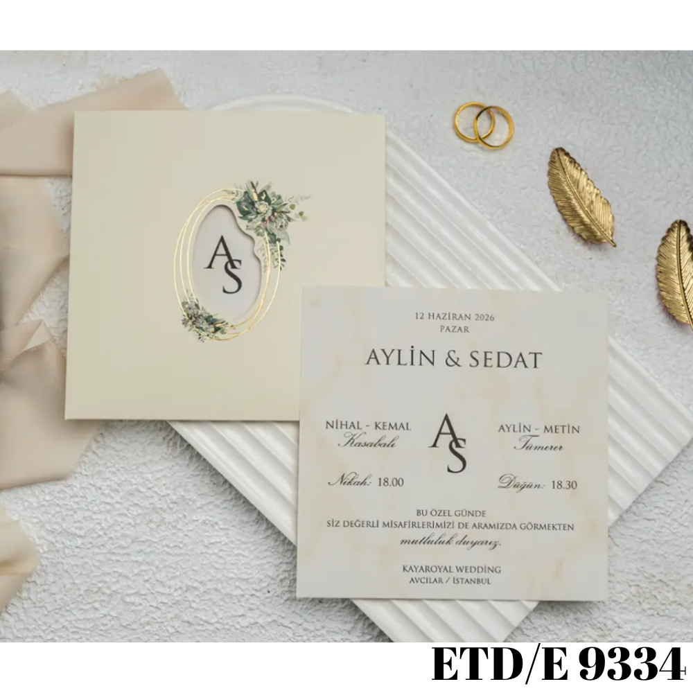Düğün - Nişan Davetiyesi ETD/E 9334
