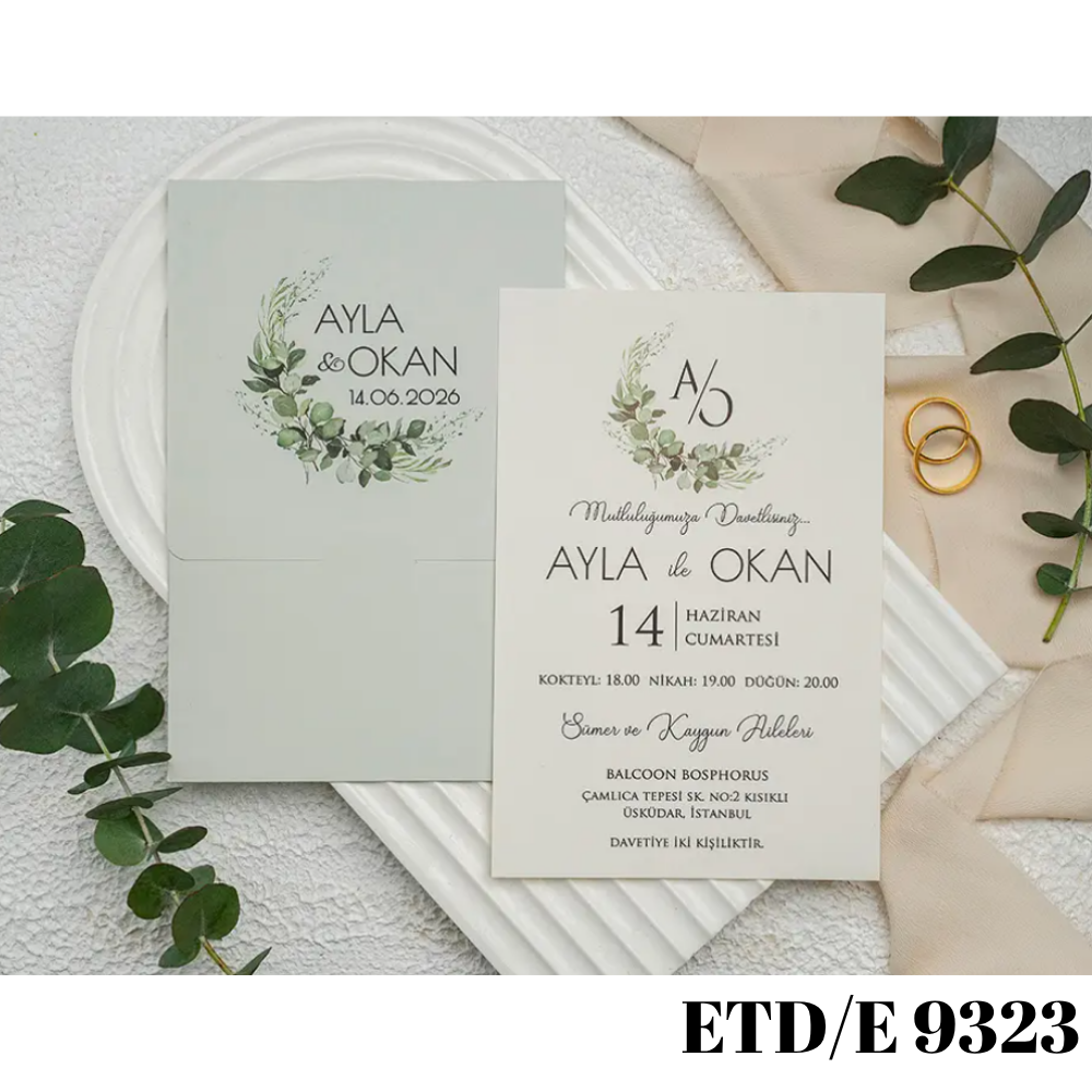 Düğün - Nişan Davetiyesi ETD/E 9323