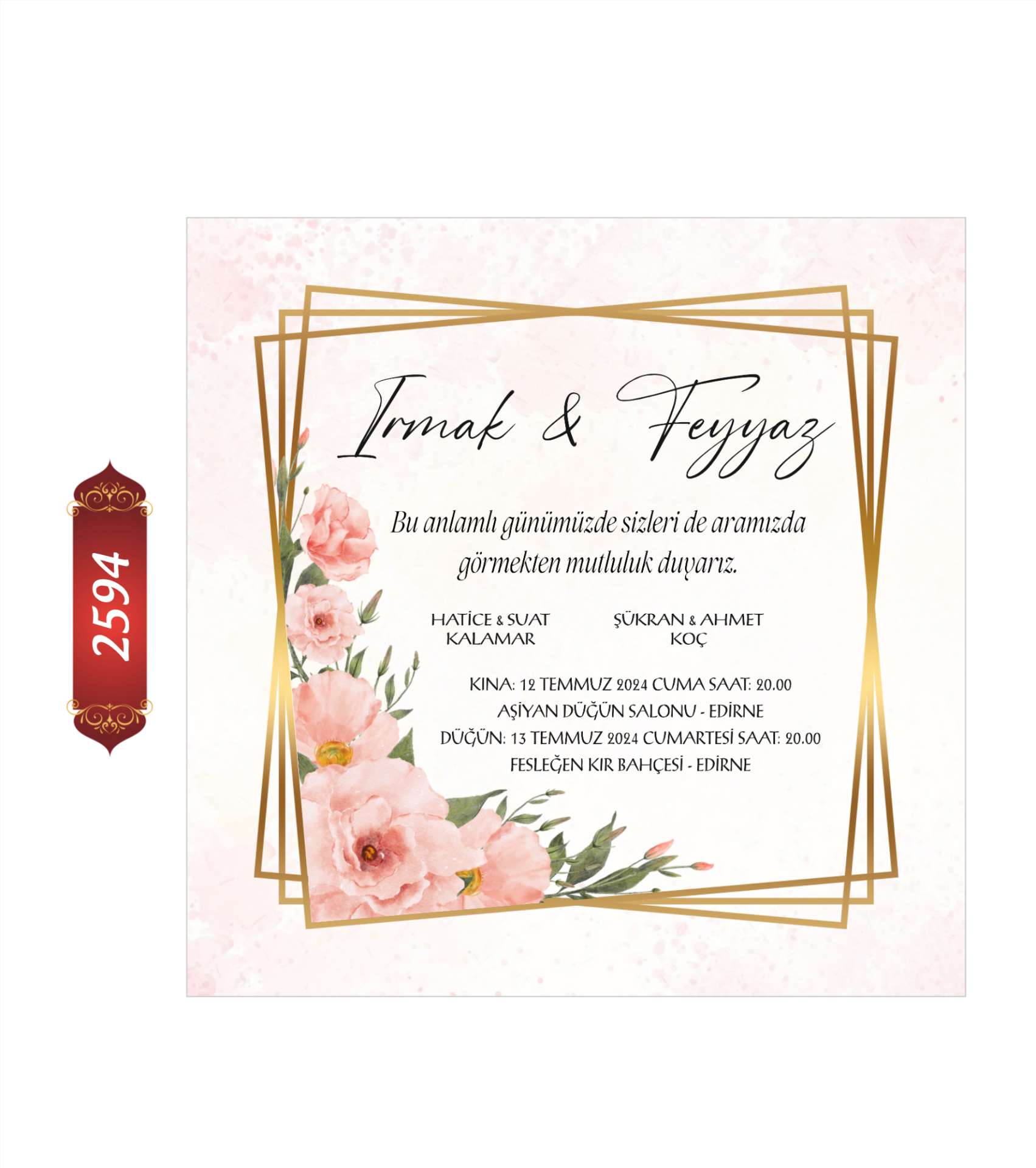 Düğün Nişan Davetiyesi ETD/EY 2594