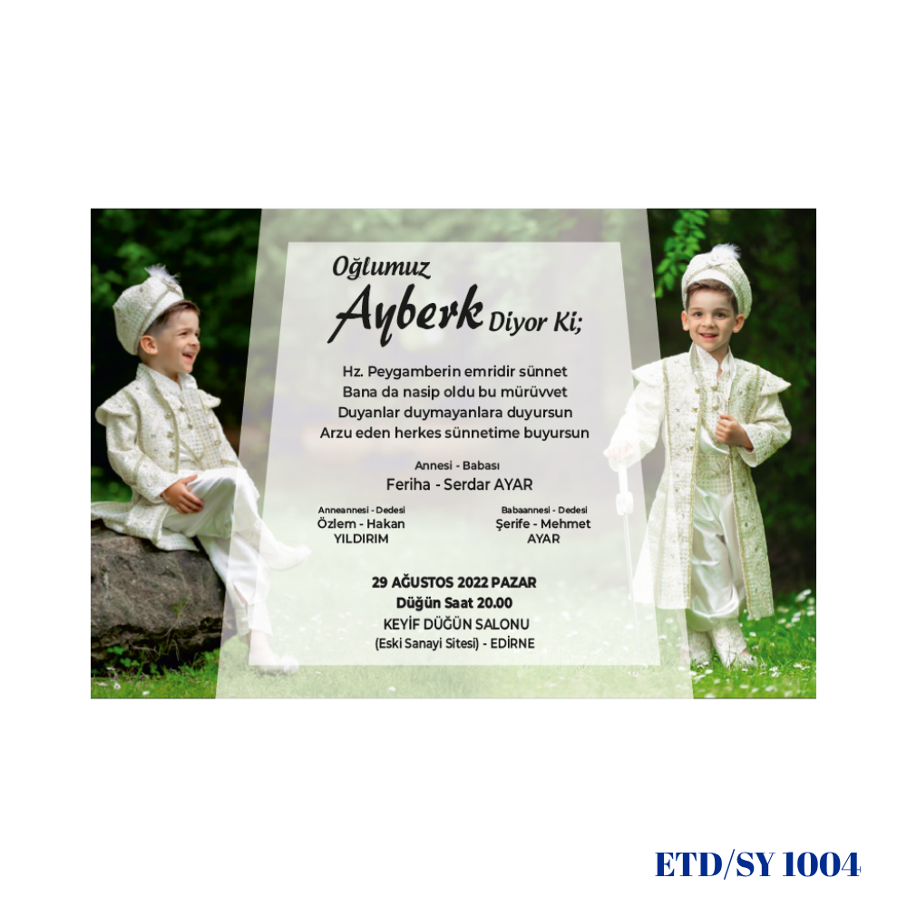 Sünnet Davetiyesi ETD/SY 1004