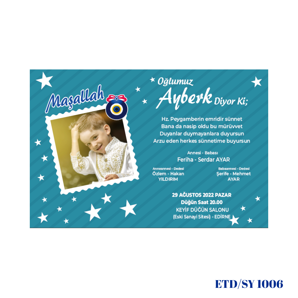 Sünnet Davetiyesi ETD/SY 1006