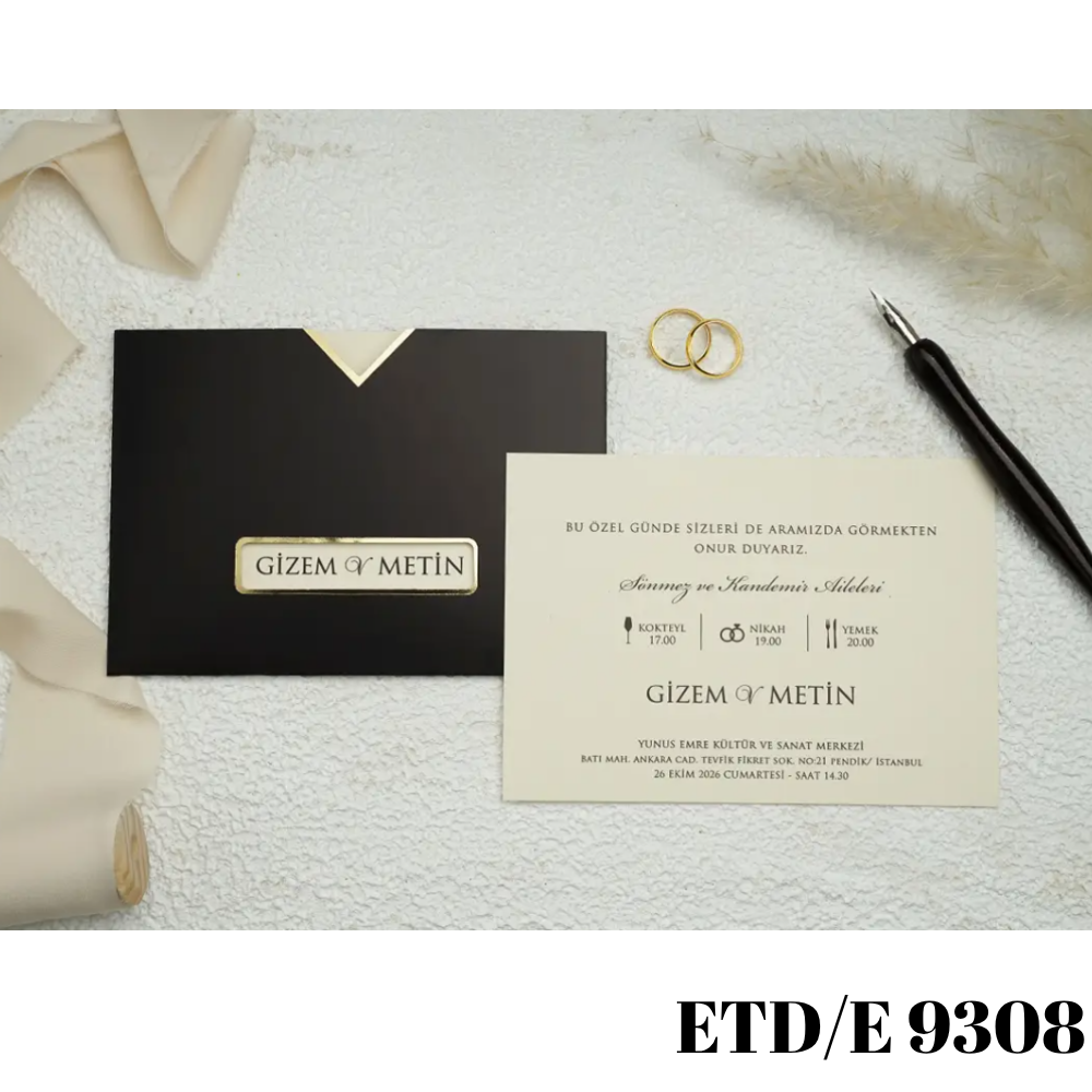 Düğün - Nişan Davetiyesi ETD/E 9308