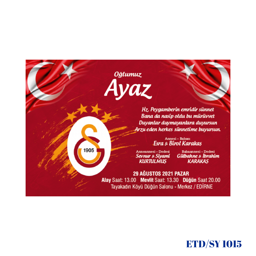 Sünnet Davetiyesi ETD/SY 1015