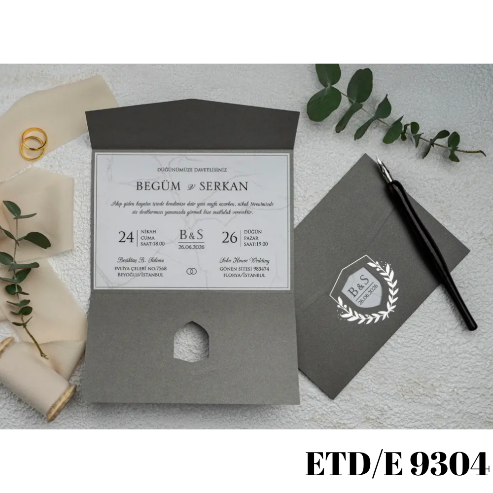 Düğün - Nişan Davetiyesi ETD/E 9304