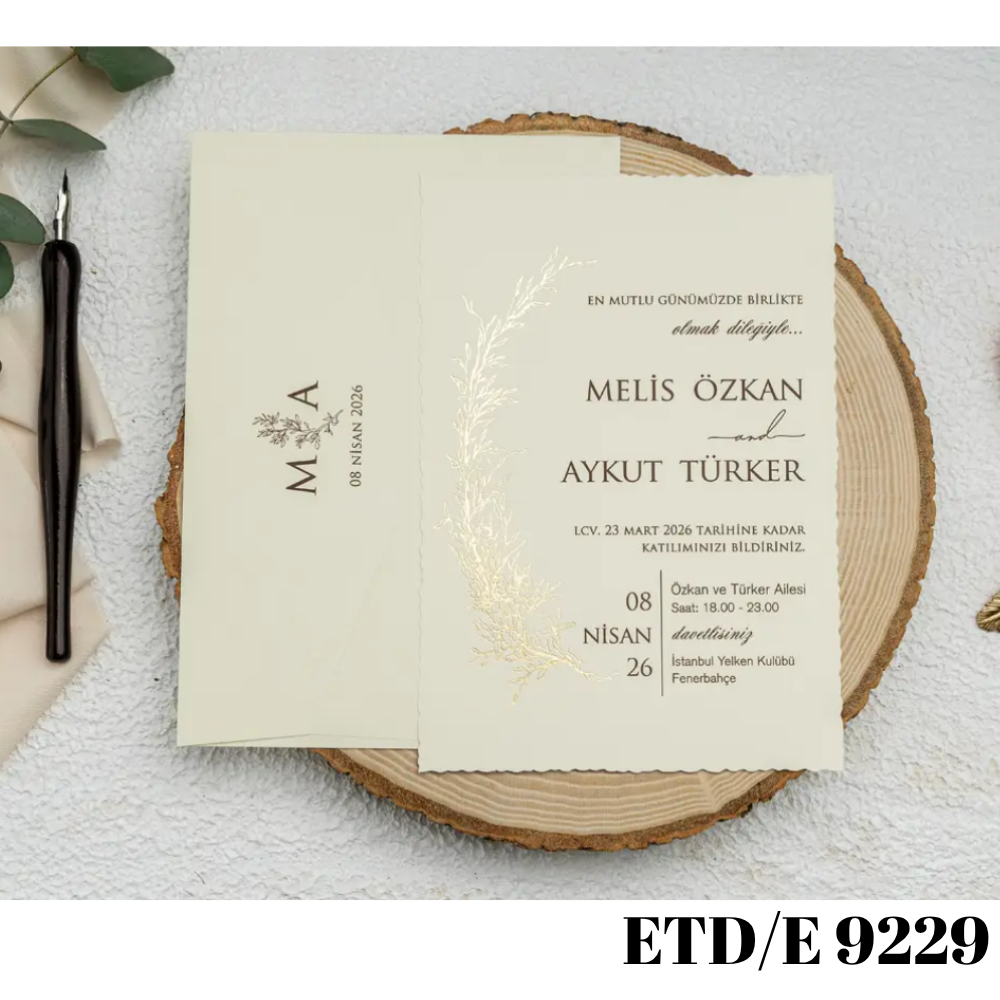 Düğün - Nişan Davetiyesi ETD/E 9229