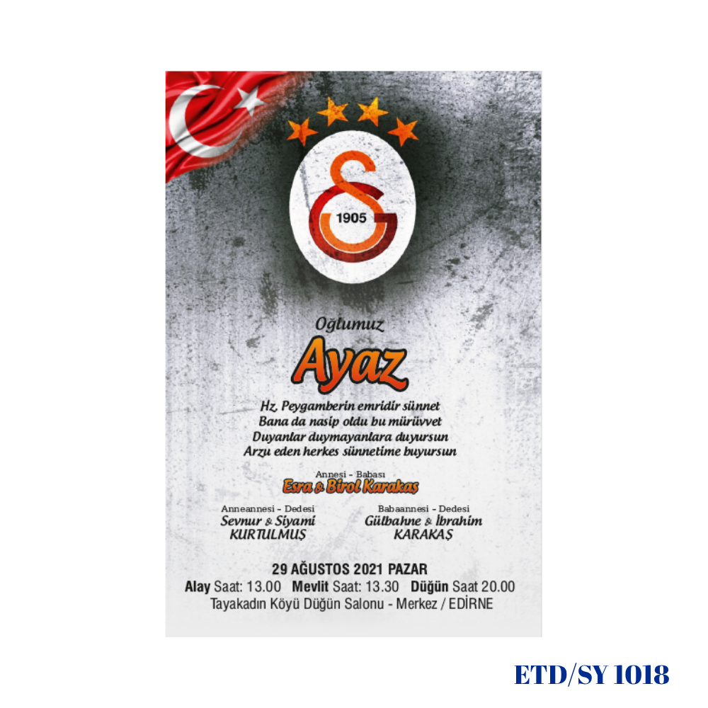 Sünnet Davetiyesi ETD/SY 1018