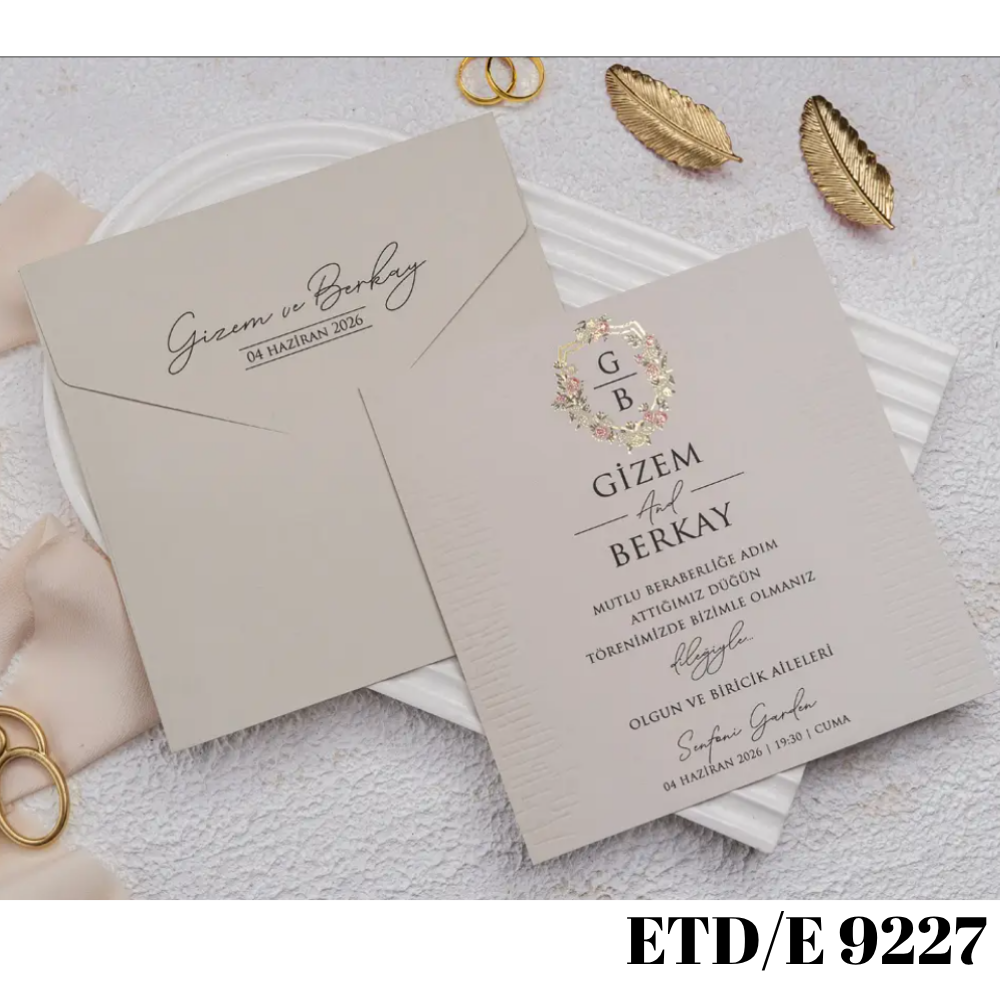 Düğün - Nişan Davetiyesi ETD/E 9227