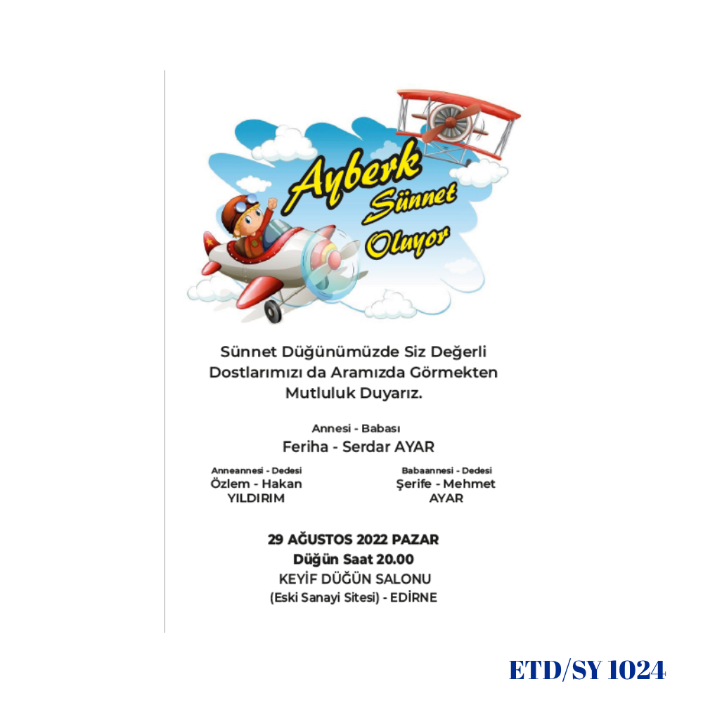 Sünnet Davetiyesi ETD/SY 1024