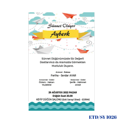 Sünnet Davetiyesi ETD/SY 1026