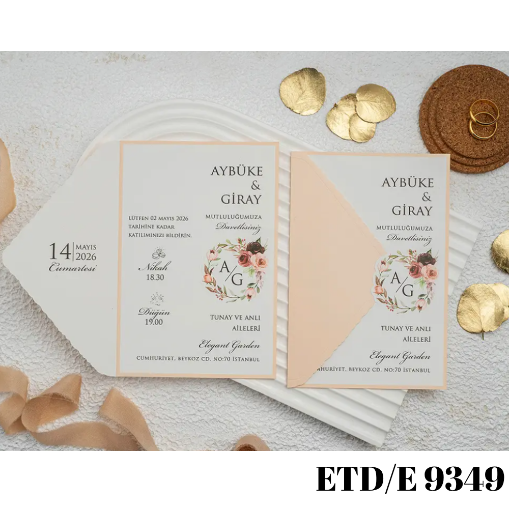 Düğün - Nişan Davetiyesi ETD/E 9349