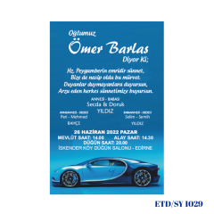 Sünnet Davetiyesi ETD/SY 1029