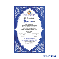 Sünnet Davetiyesi ETD/SY 1034