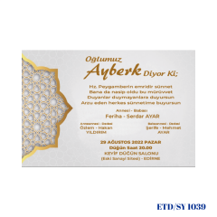 Sünnet Davetiyesi ETD/SY 1039