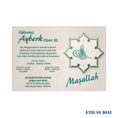 Sünnet Davetiyesi ETD/SY 1041