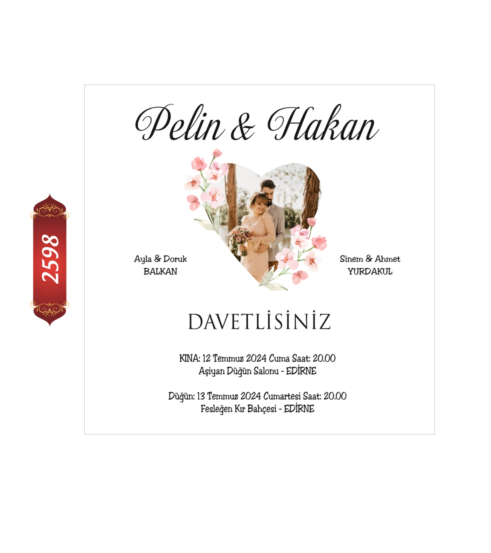 Düğün Nişan Davetiyesi ETD/EY 2598