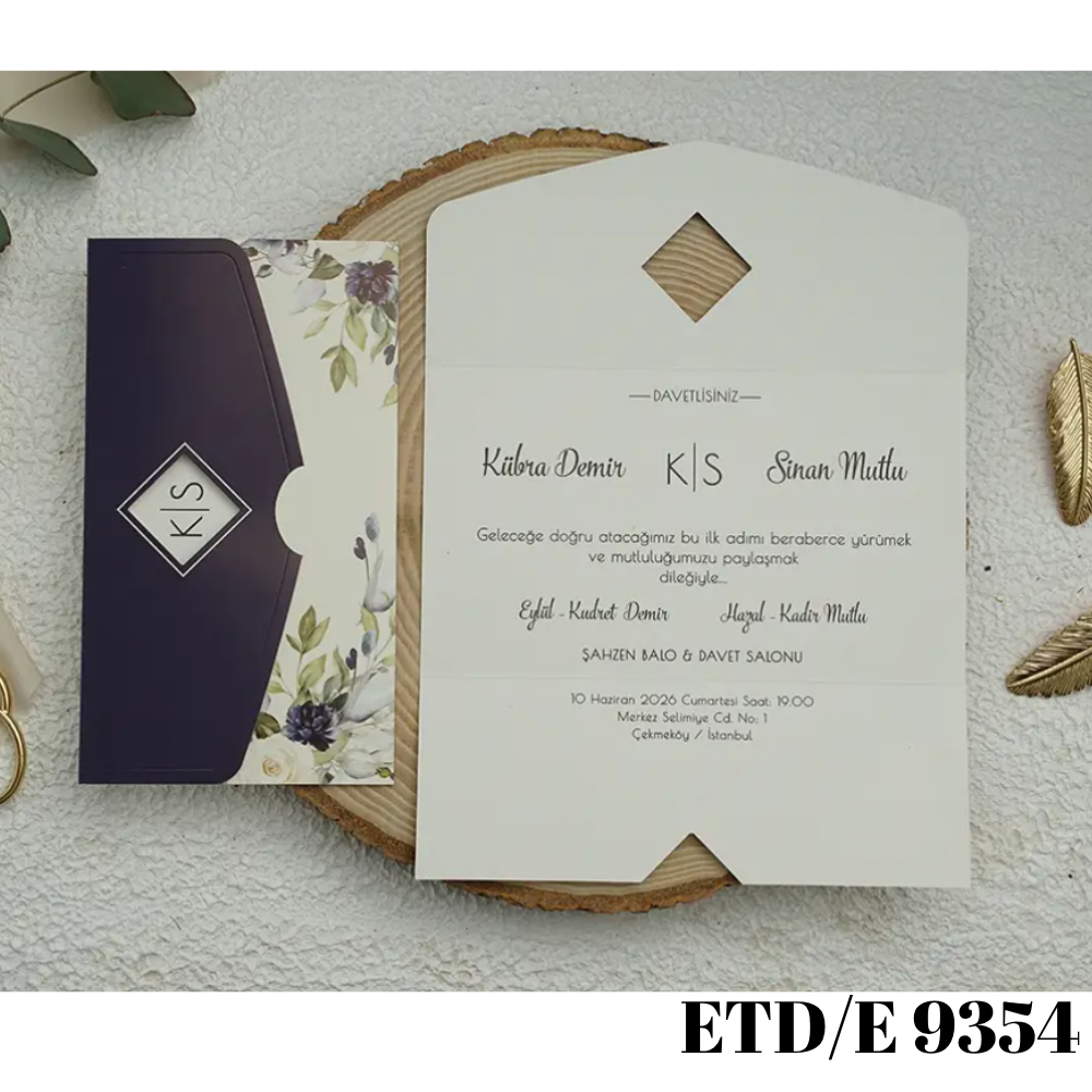 Düğün - Nişan Davetiyesi ETD/E 9354