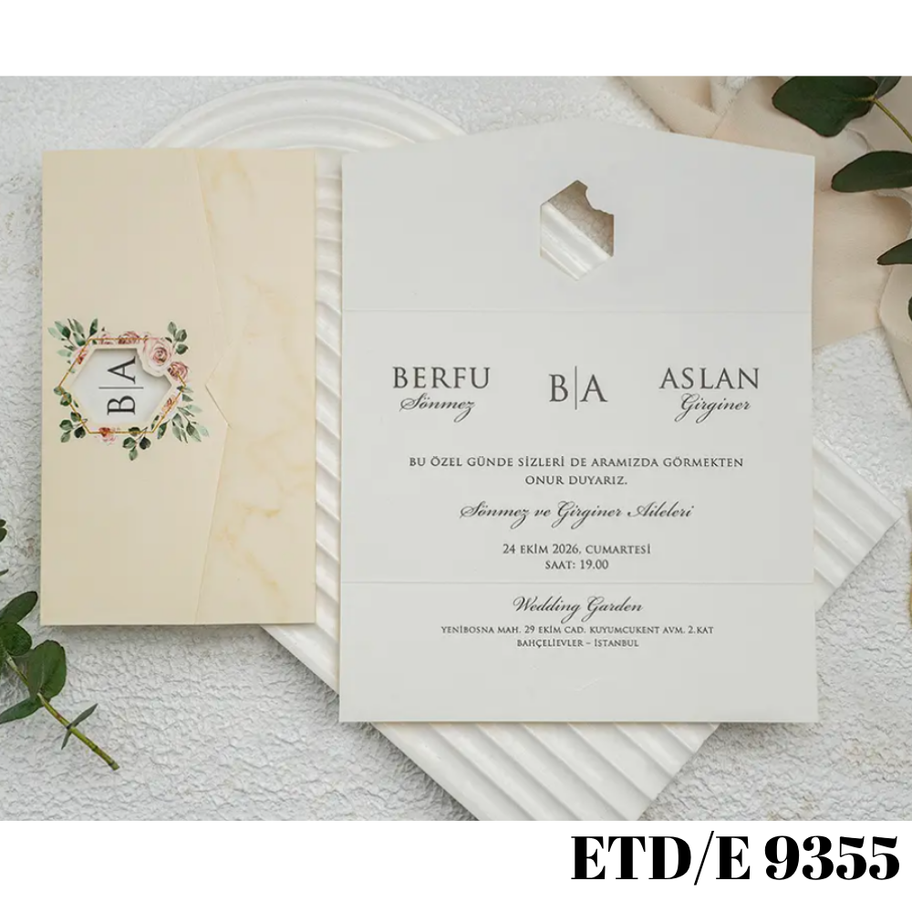 Düğün - Nişan Davetiyesi ETD/E 9355