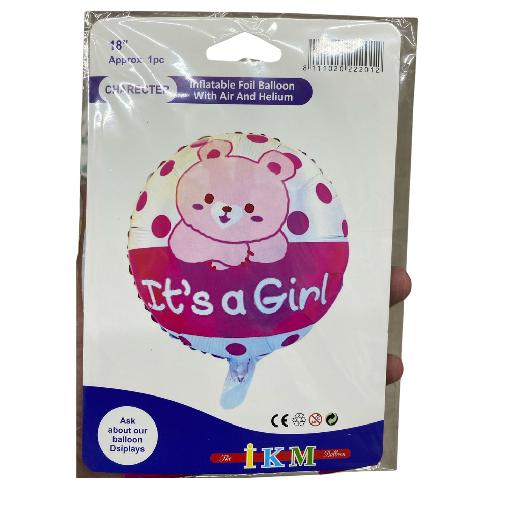 It's A Girl Balon Pembe