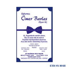 Sünnet Davetiyesi ETD/SY 1048