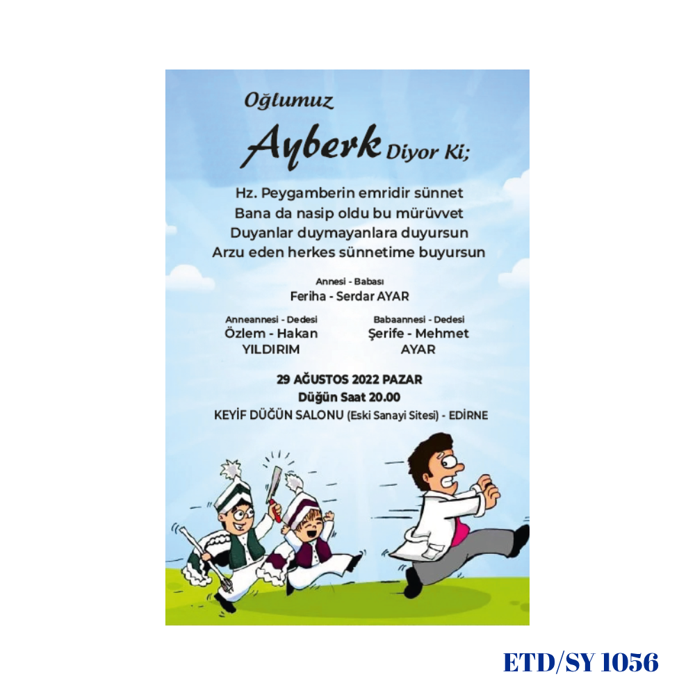 Sünnet Davetiyesi ETD/SY 1056