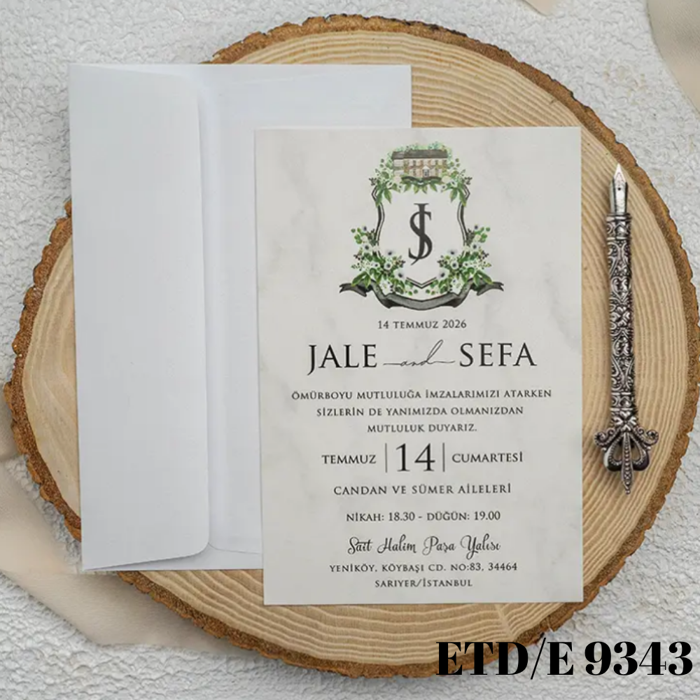 Düğün - Nişan Davetiyesi ETD/E 9343