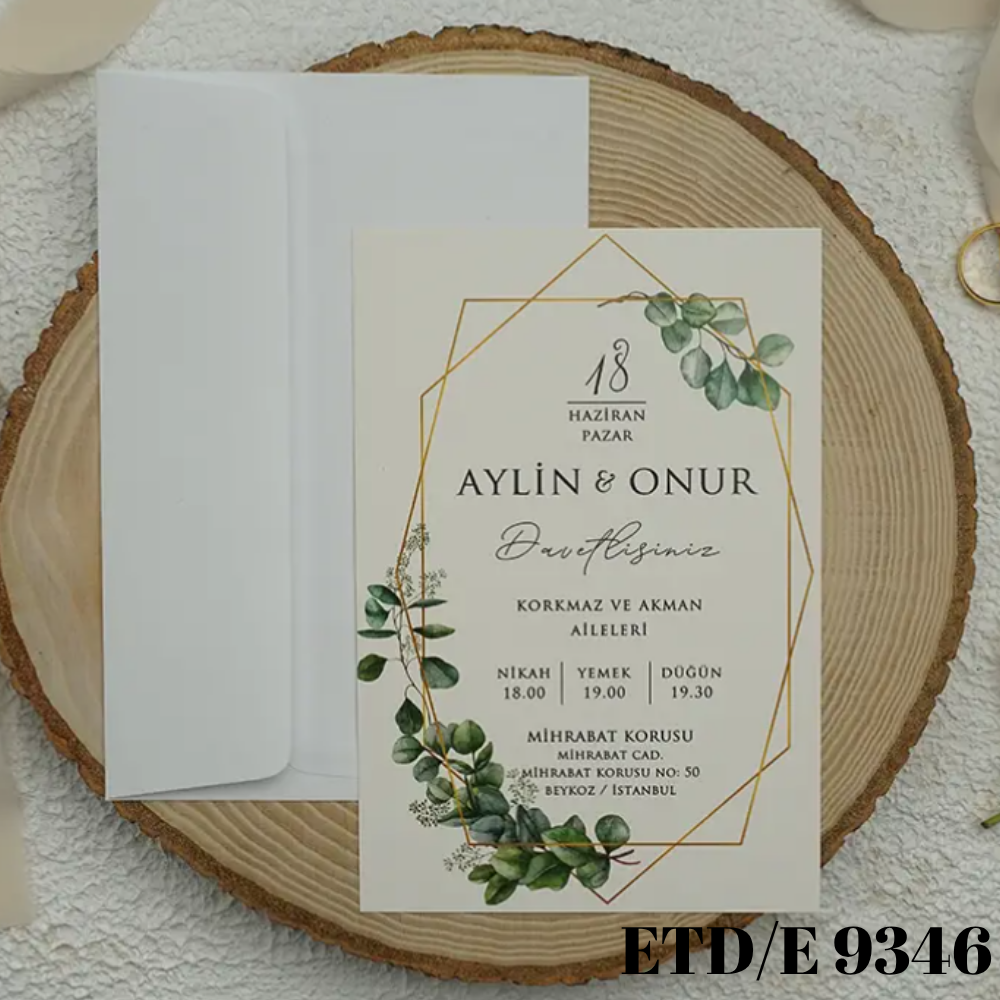 Düğün - Nişan Davetiyesi ETD/E 9346
