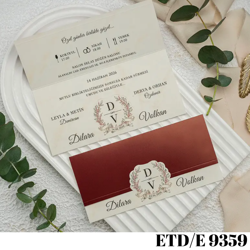 Düğün - Nişan Davetiyesi ETD/E 9359